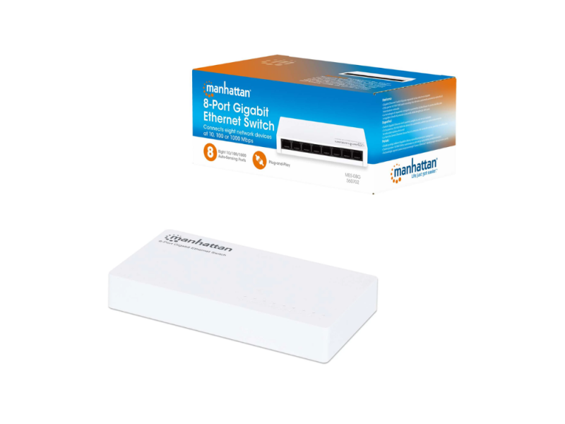 SWITCH 8 MANHATTAN 101001000 GIGABIT PLASTICO BRANCO