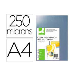 ME CAPA DE ENCADERNACAO QCONNECT PVC DIN A4 INCOLOR 250 MICRONS (PK 100)