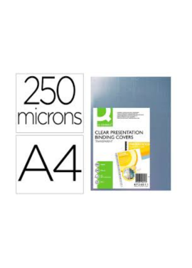 ME CAPA DE ENCADERNACAO QCONNECT PVC DIN A4 INCOLOR 250 MICRONS (PK 100)
