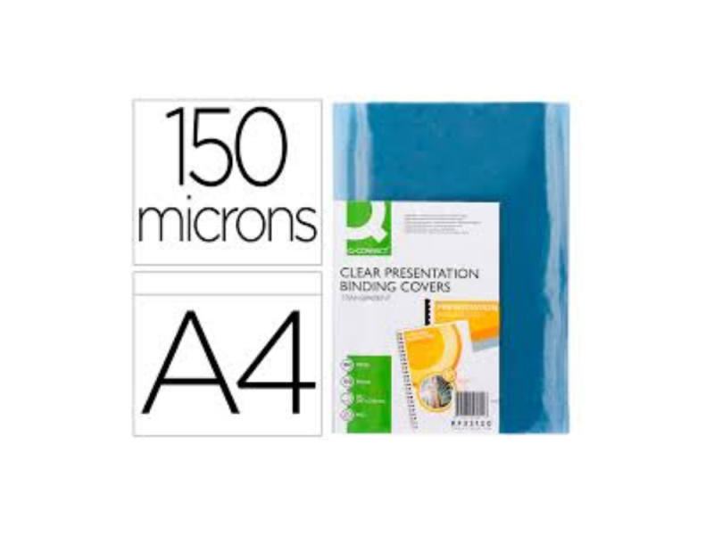 ME CAPA DE ENCADERNACAO QCONNECT PVC DIN A4 INCOLOR 150 MICRONS (PK 100)