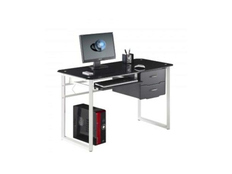 SECRETARIA PC METALVIDRO PRETO 120X60X76
