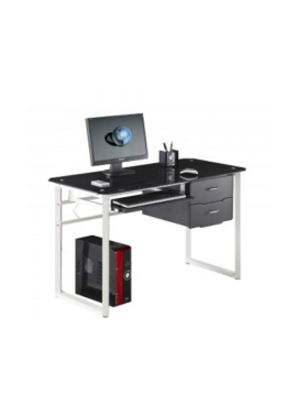 SECRETARIA PC METALVIDRO PRETO 120X60X76