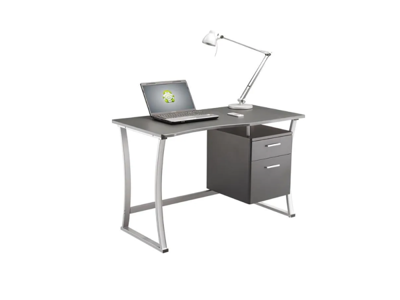 SECRETARIA PC METAL CINZENTO 117X57X76