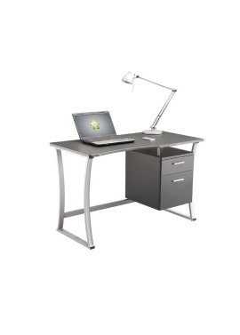 SECRETARIA PC METAL CINZENTO 117X57X76