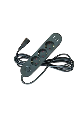 BLOCO DE TOMADAS 3WAY 3 METROS CI PRETA 2X USB