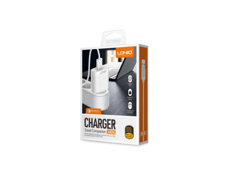CARREGADOR LDNIO QC30 USB MICRO BRANCO