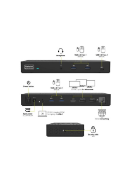 DOCKSTAT PORT CONNECT USBC & USBA 3X 4K OFFICE