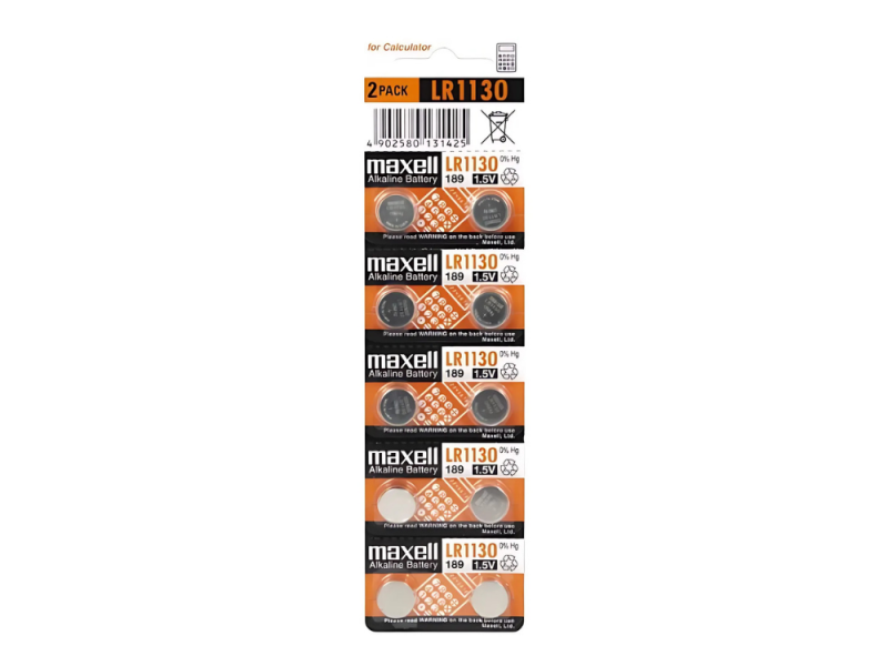 PILHA MOEDA MAXELL LR1130 189 PACK2 (15) 15V