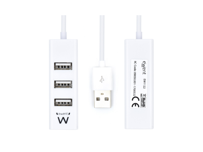 HUB MINI EWENT USB 20 4 PORTAS BRANCO