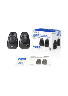 COLUNAS EWENT 20 USB 35MM 10W PRETO