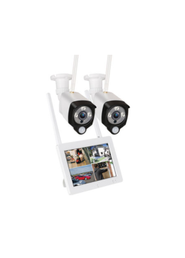 KIT VIGILANCIA WIRELESS 4CH 7" LCD TOUCH 2C2019AN3M CAM WIFI 3MP RECARREGAVEL