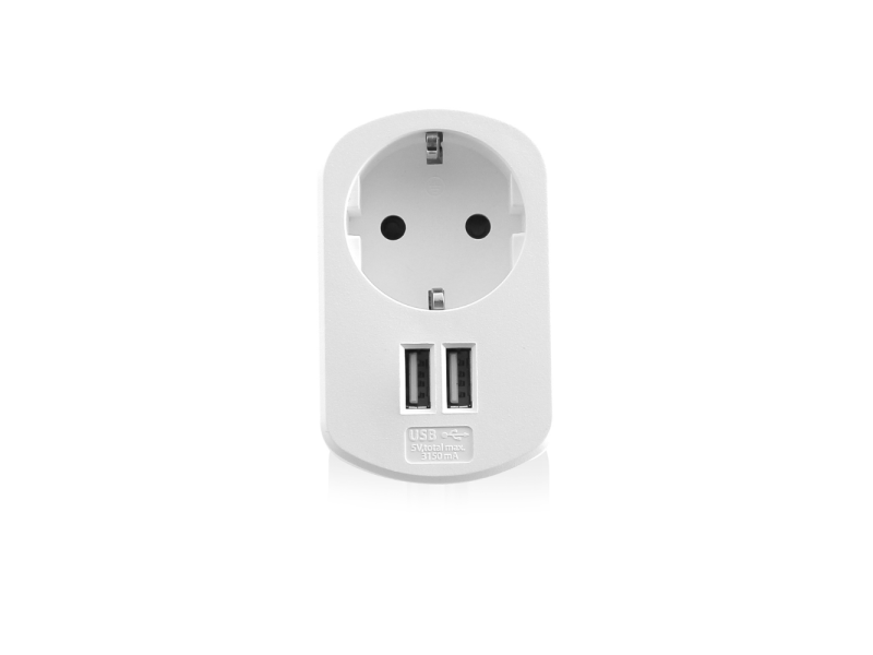 CARREGADOR EWENT 34A 2 USB BRANCO SCABO